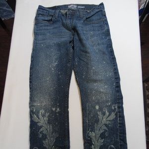 Upcycled Levis Straight leg/Disorderly Conduct